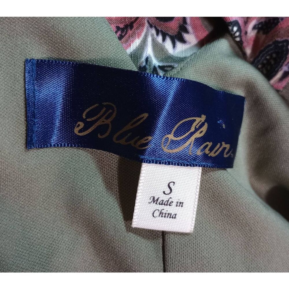 Blue‎ Rain Olive Green Floral Halter Keyhole Mini Dress Womens Small 26Q207TL5D - Picture 6 of 8